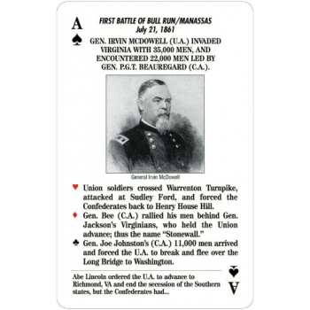 Famous Battles of the Civil War žaidimo kortos